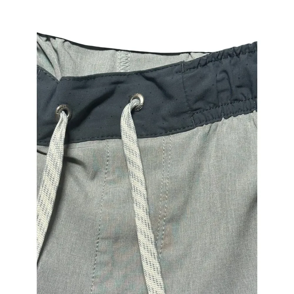 Vuori Swim Banks Shorts Mens XL Gray Elastic Waist Zipper Pocket Unlined #V330